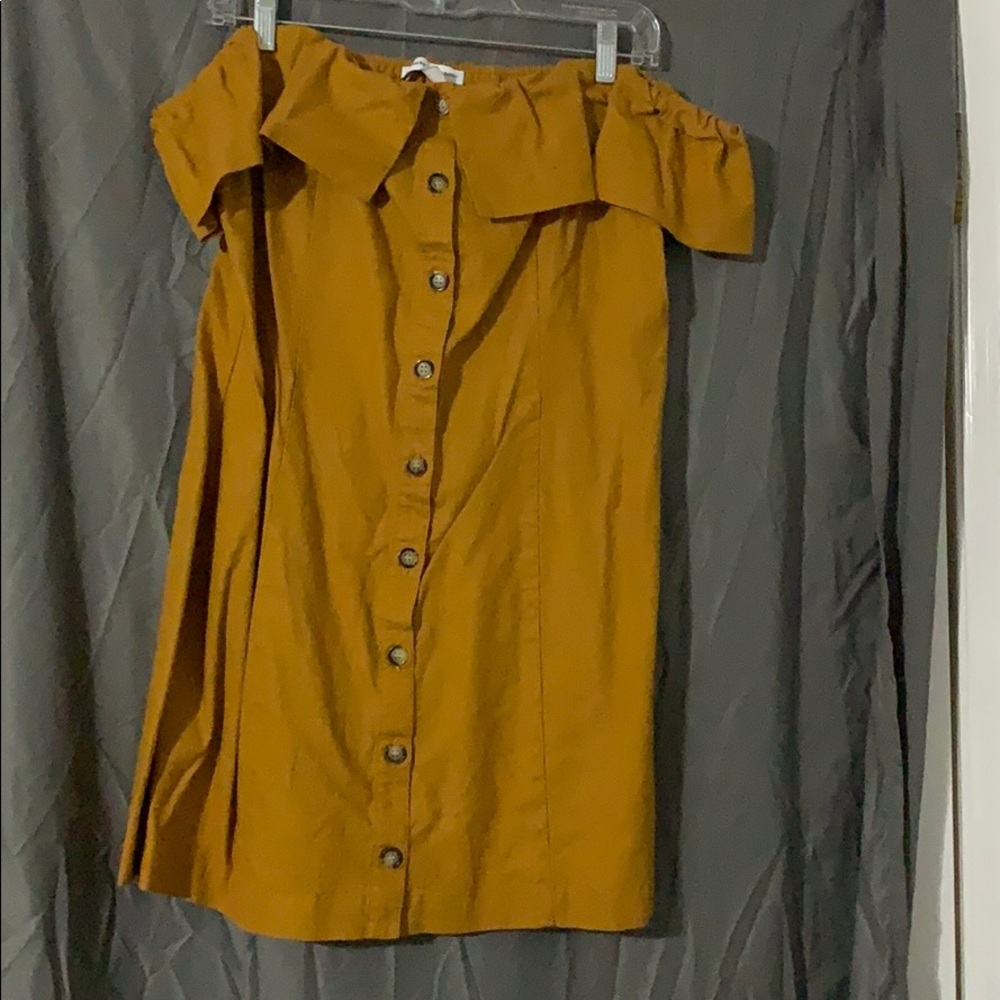 Mini off the shoulder button up dress